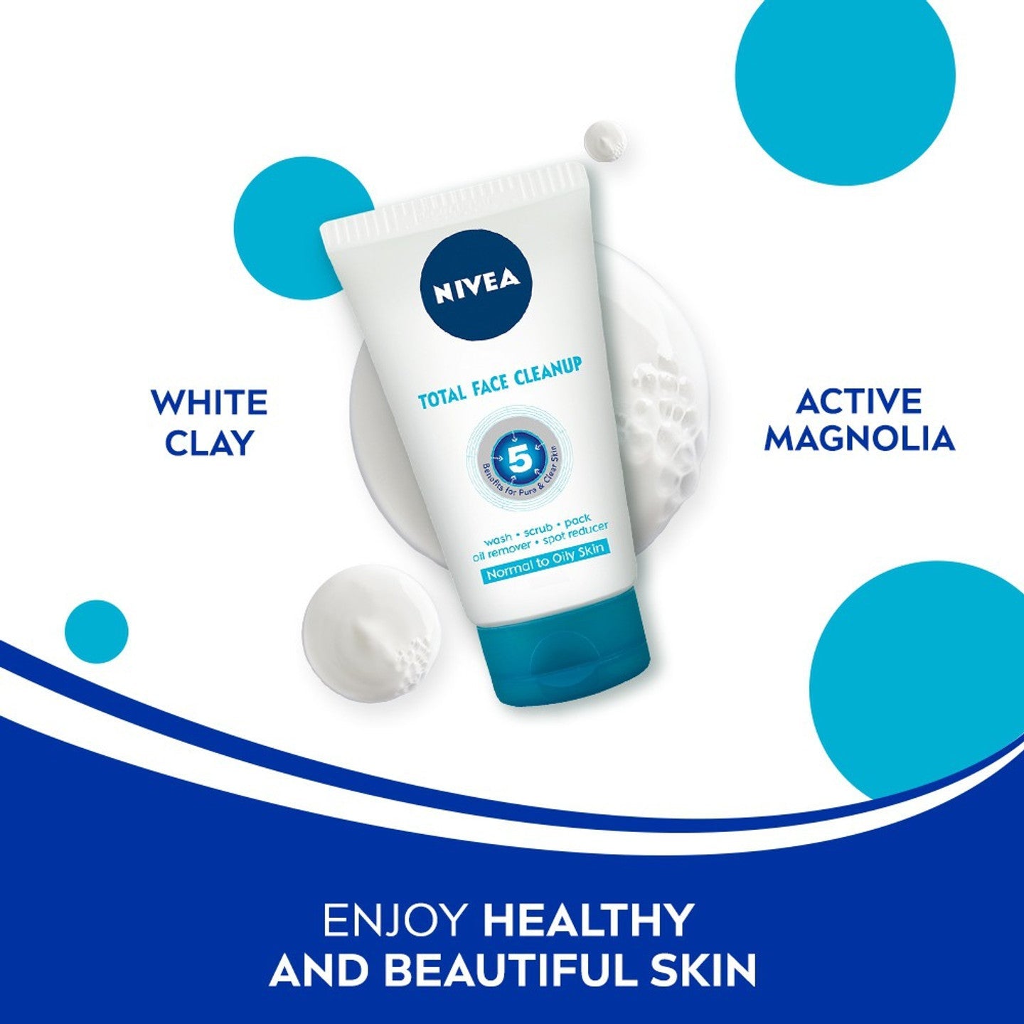 Nivea Face Wash TOTAL  Cleanup 100 Ml. NIVEA