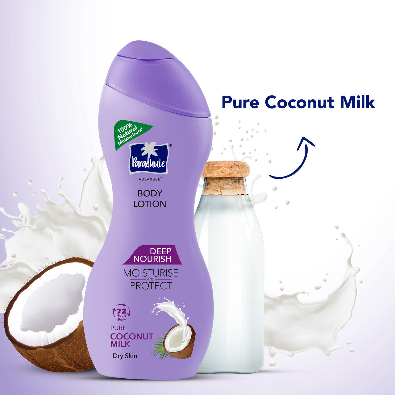 Parachute Advansed Deep Nourish Body Lotion For Women & Men – 100% Natural, 72H Moisturisation Parachute