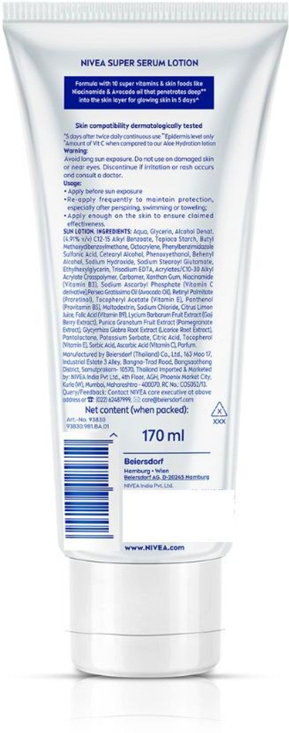 Nivea Natrual Glow 10 Super Serum Lotion NIVEA