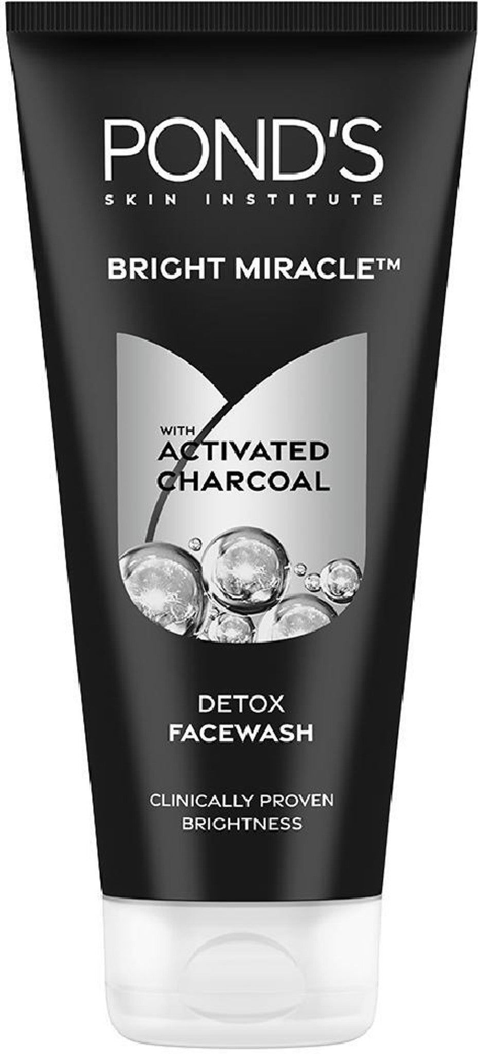 POND's Bright Miracle Detox Charcoal Face Wash for Deep Cleansing, Brightening & Pollution Detox Care | Activated Charcoal Face Cleanser for Fresh Glowing Skin POND's