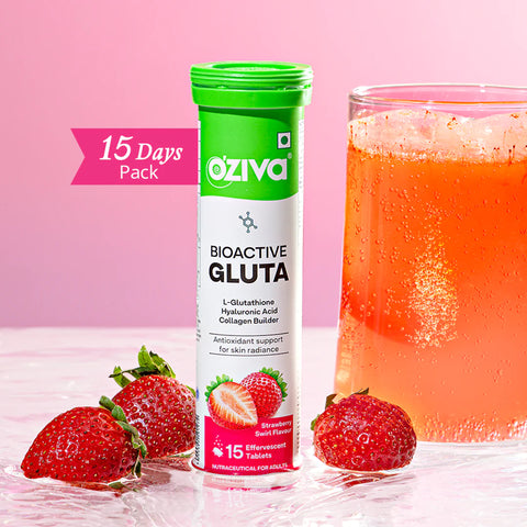 OZIVA Bioactive Gluta Strawberry swirl 15 Tablets OZIVA