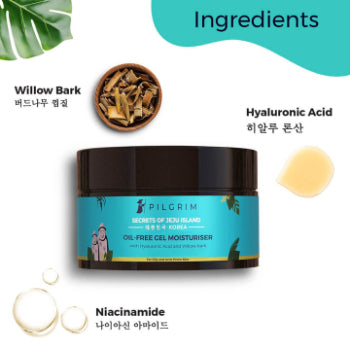 Pilgrim Oil-Free Gel Moisturiser With Hyaluronic Acid and Willow Bark 50g Pilgrim
