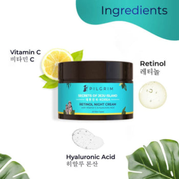 Pilgrim Retinol Night Cream With Vitamin C & Hyaluronic Acid 50g Pilgrim
