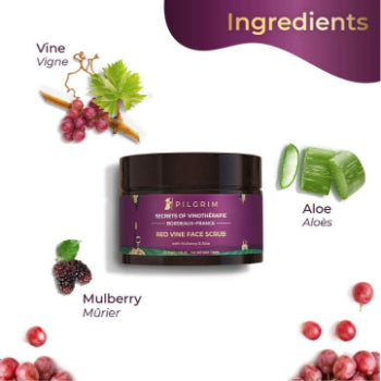 Pilgrim Red Vine Face Scrub With Mulberry & Aloe 50g Pilgrim