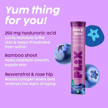 Plix Dewy Skin Blueberry Blast 15 Tablets Plix