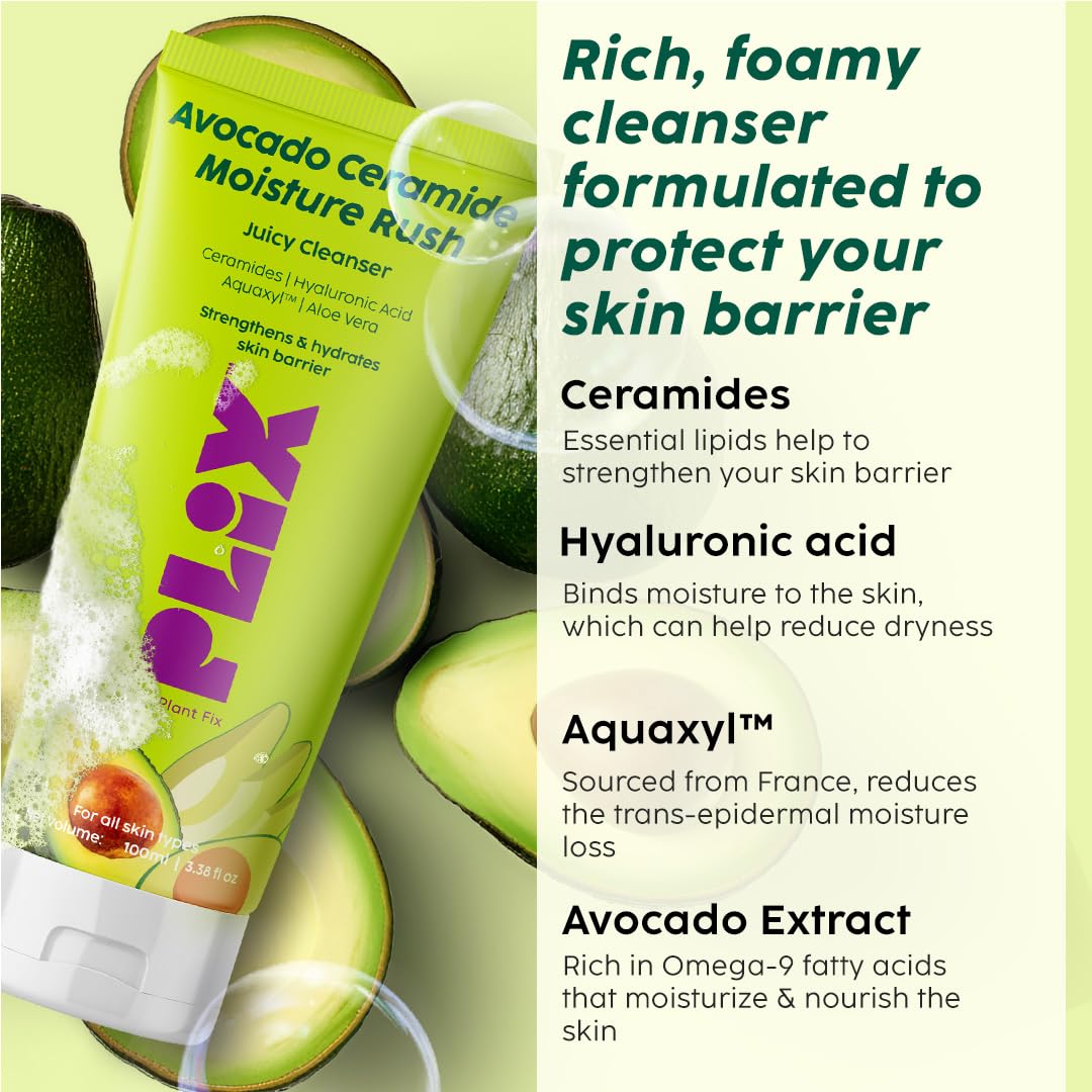 PLIX Avocado Ceramide Moisture Rush Juicy Cleanser -100ml plix