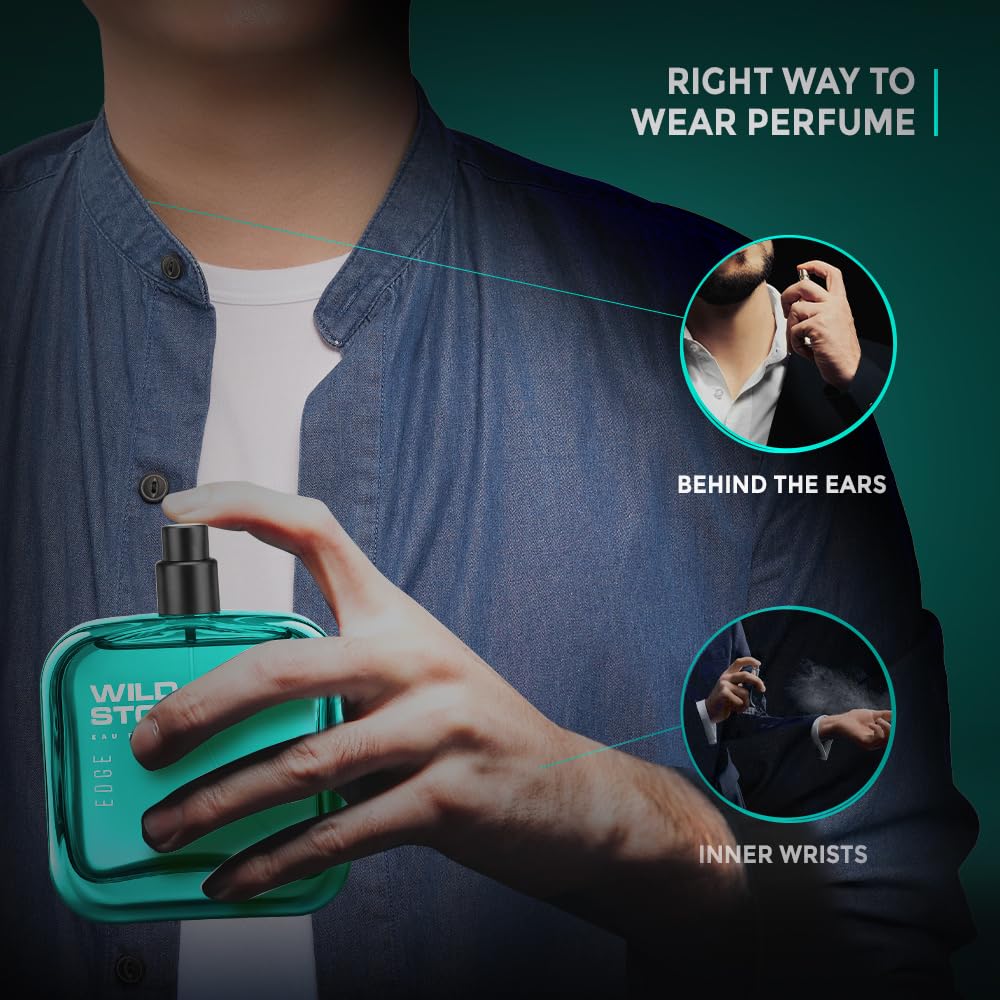 Wild Stone Edge EDP Premium Perfume for Men, 100 Ml | Long-lasting Eau De Parfum | Luxury Fragrances | Fragrance for Modern Lifestyle | Ideal Gift For Him | Premium Scent For Men