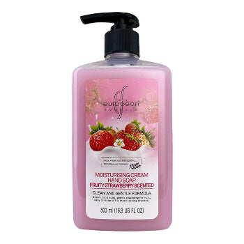 European Formula Fruity Strawberry scented Moisturising Cream Hand Soap 500 ml European Formula