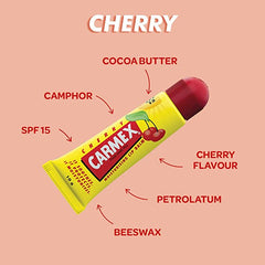 Carmex Moisturising Cherry Lip Balm with SPF 15, 10gm (Squeezy Tube) Beauty Bumble