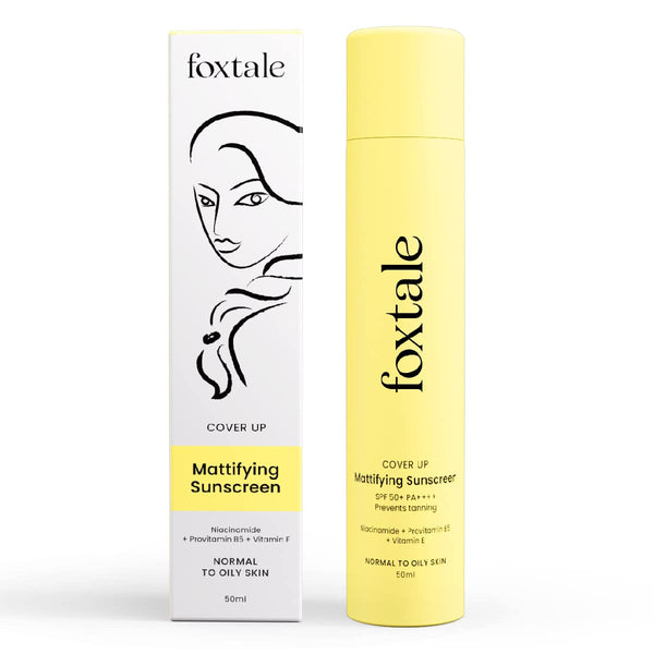 FOXTALE Matte Finish Sunscreen Provides 10 Hour UV protection and enhances skin brightness  50 ML Foxtale