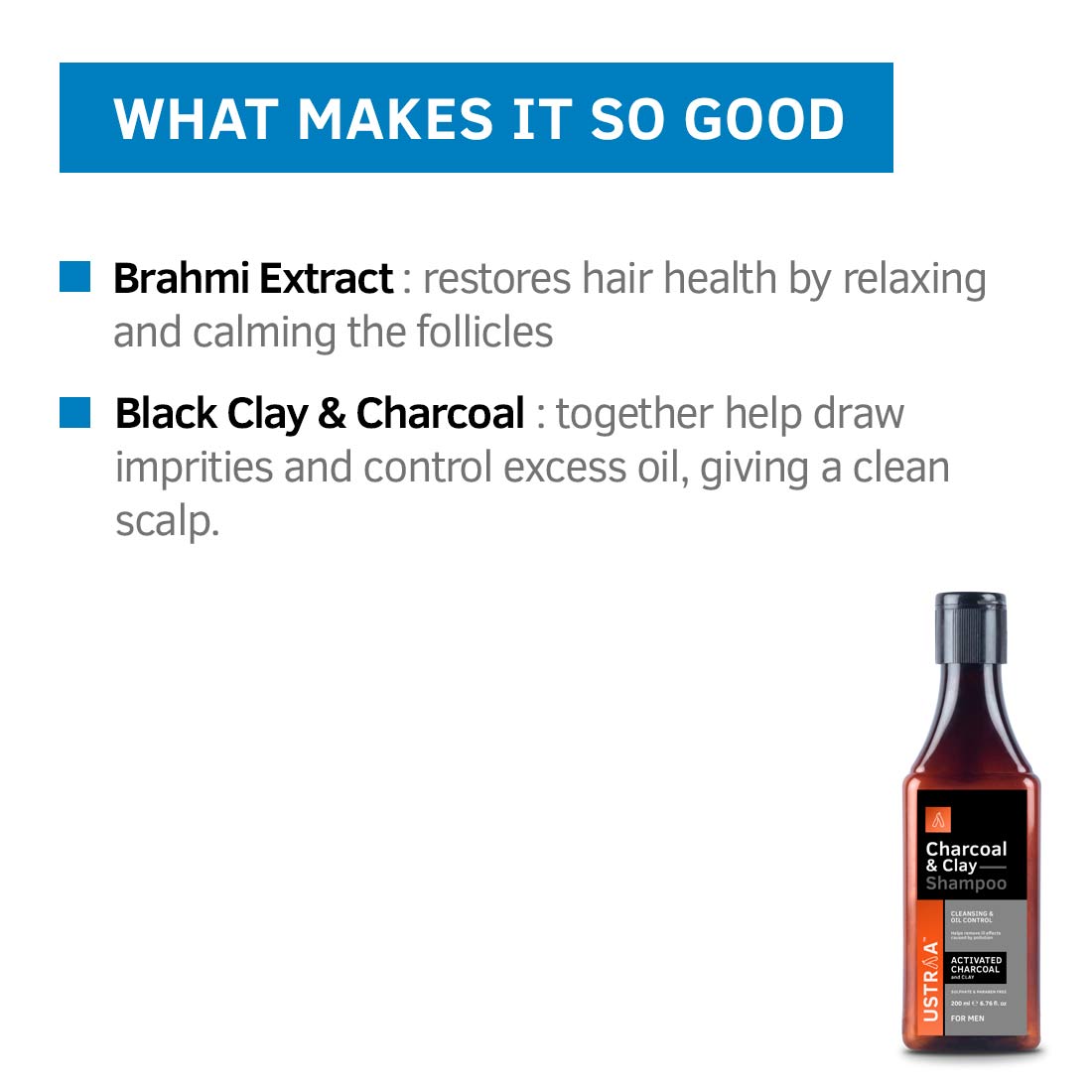 Ustraa Shampoo Charcoal & Clay 200Ml Ustraa