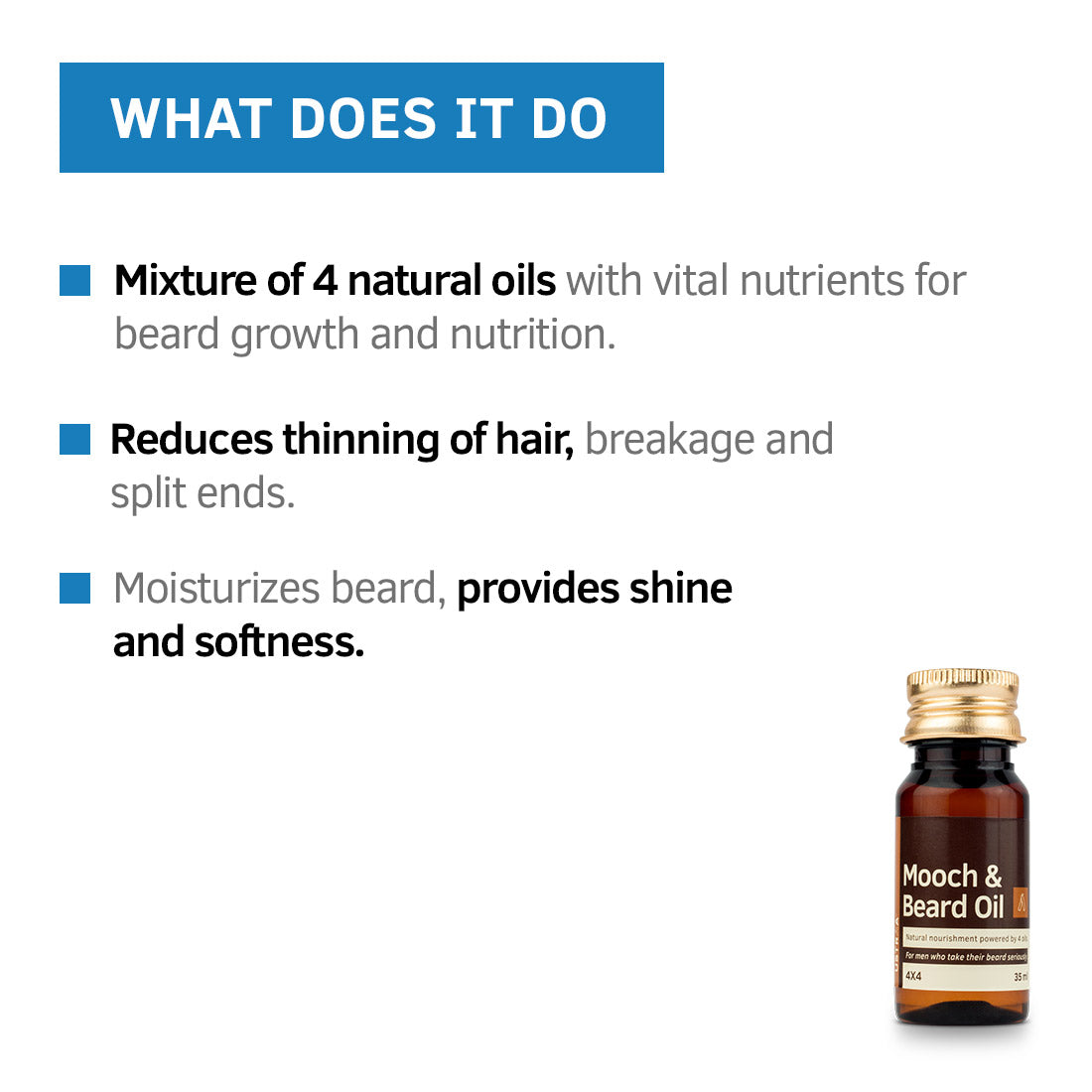 Ustraa Mooch & Beard Oil 4X4 For Men 35Ml Ustraa