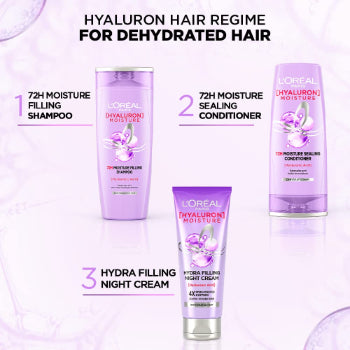 L'Oreal Paris Hyaluron Moisture 72H Moisture Filling Shampoo | With Hyaluronic Acid | For Dry & Dehydrated Hair | Adds Shine & Bounce 180ml L'Oreal
