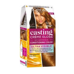 L'Oreal Paris Casting Crème Gloss Conditioning Hair Color Ultra Visible, 100g + 60ml - Caramel Brown 634 L'Oreal