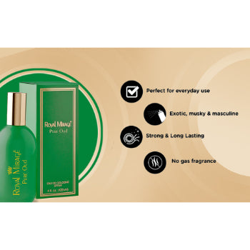 Royal Mirage Eau De Cologne Pure Oud Perfume Spray For Men 120ml Royal Mirage