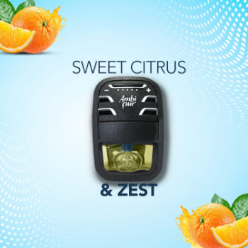 Ambi Pur Car Air Freshener Starter Kit, Sweet Citrus and Zest, 7.5 ml Ambi Pur