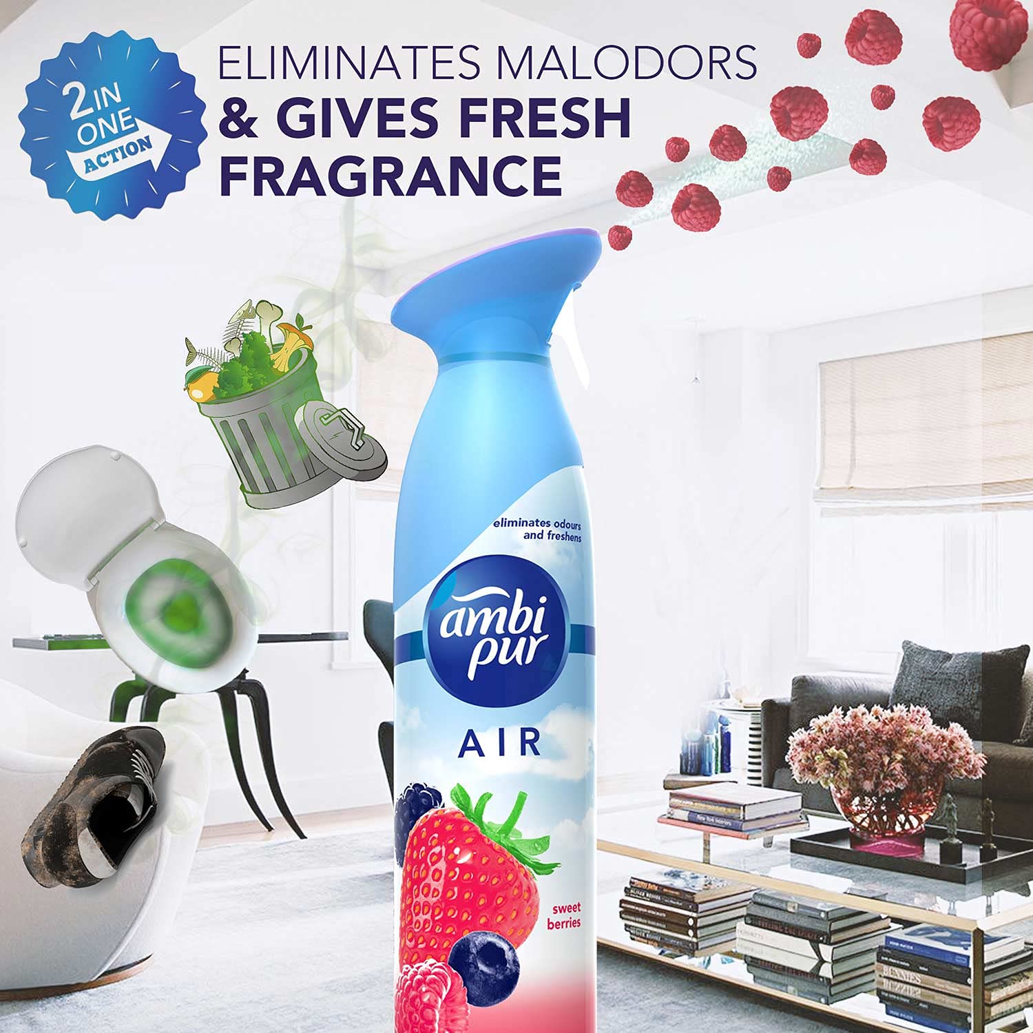 Ambi Pur Air Effect Sweet Berries Air Freshner 275gm Ambi Pur