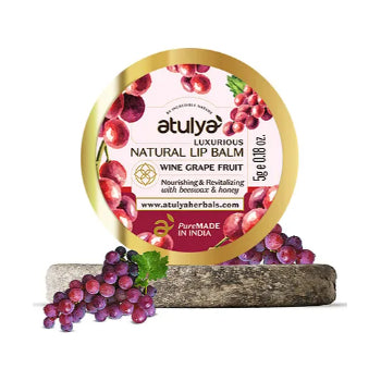 ATULYA Natural Lip Balm Wine Grape fruit Nourishing & Revitalizing 5G Atulya