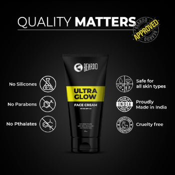 Beardo Ultraglow All in One Face Cream For Men with SPF 30 | Skin Brightening Face Cream | Dark Spot Reduction | Sun Protection | 60 g Beardo