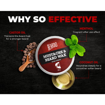 Beardo Beard and Mustache Wax Extra Strong, 50 gm Beardo