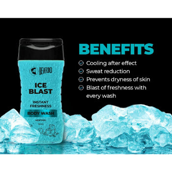 Beardo ICY cool freshness Menthol cooling Ice Blast Body Wash for Men 200 ml Beardo