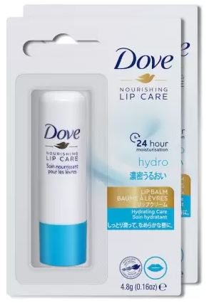 DOVE Hydro Nourishing Lip Care,Lip Balm,24 hours Hydration,4.8gm,PO2 Natural  (Pack of: 2, 9.6 g) Dove