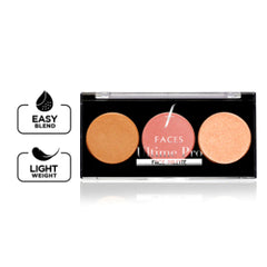Faces Canada Ultime Pro Face Palette 3in1:Highlighter,Contour&Blush,Glow Faces Canada