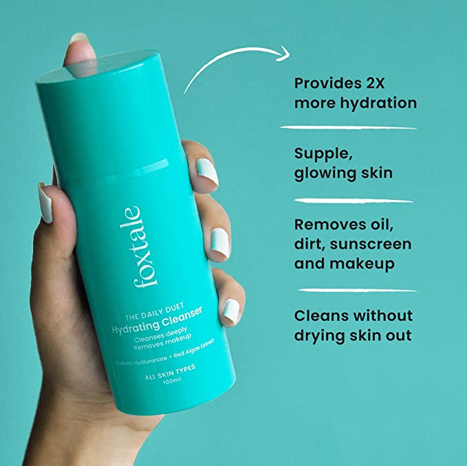 FOXTALE Hydrating Cleanser Face Wash Read Algae Extract+Sodium 100 ML Foxtale