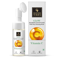 Good Vibes Glow Foaming Face Wash With Deep Cleansing Brush Vitamin C Good vibes