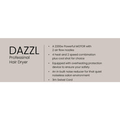 HNK Dazzl Hair Dryer 2200W (Black) HNK