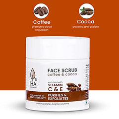 IHA Coffee and Cocoa Face Scrub,100g IHA