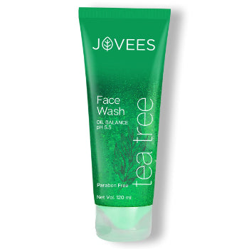 JOVEES Tea Tree Oil Control Face Wash, Green, 120 ml Jovees
