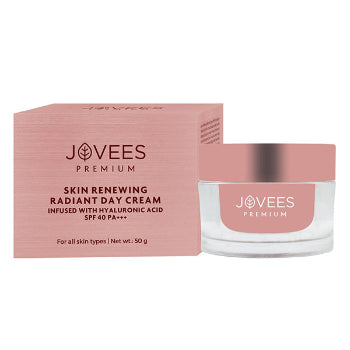 Jovees Premium Skin renewing radiant day cream infused with hyaluronic acid SPF 40 PA+++  50 g Jovees