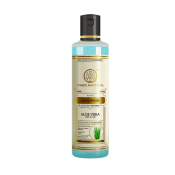 KHADI NATURAL Radiant & Youthful  Aloe Vera with scrub FACE WASH 210ml KHADI NATURAL