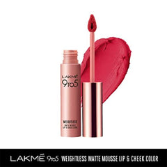 Lakme 9to5 Weightless Matte Mouse Lip&Cheek Color Lakme