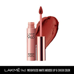 Lakme 9to5 Weightless Matte Mouse Lip&Cheek Color Lakme