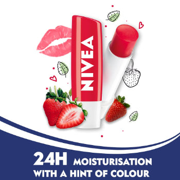 NIVEA Lip Balm ,Fruity Strawberry Shine, 4.8g (PACK 0F 2) NIVEA