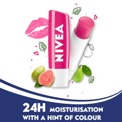 NIVEA Lip Balm ,Fruity Pink Guava Shine, 4.8g (PACK 0F 2) NIVEA