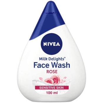 Nivea Women Face Wash for Sensitive Skin, Milk Delights Rose, 100 ml NIVEA