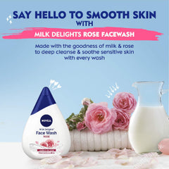Nivea Women Face Wash for Sensitive Skin, Milk Delights Rose, 50 ml NIVEA
