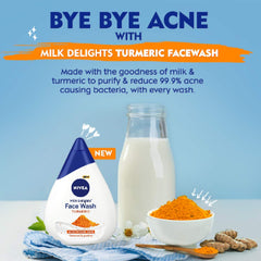 Nivea Women Face Wash for Sensitive Skin, Milk Delights Turmeric, 100 ml NIVEA