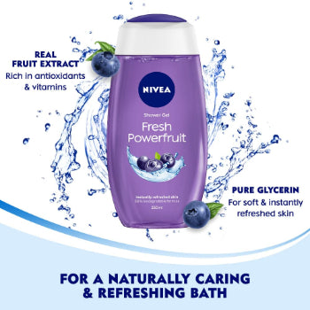 NIVEA Body Wash, Fresh Powerfruit Shower Gel, 250 ml NIVEA