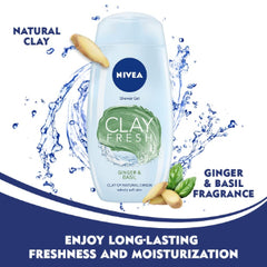 NIVEA Women Body Wash, Clay Fresh Ginger & Basil Shower Gel,250ml NIVEA
