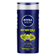 NIVEA Men Body Wash, Energy with Mint Extracts, Shower Gel for Body, Face & Hair, 250 ml NIVEA