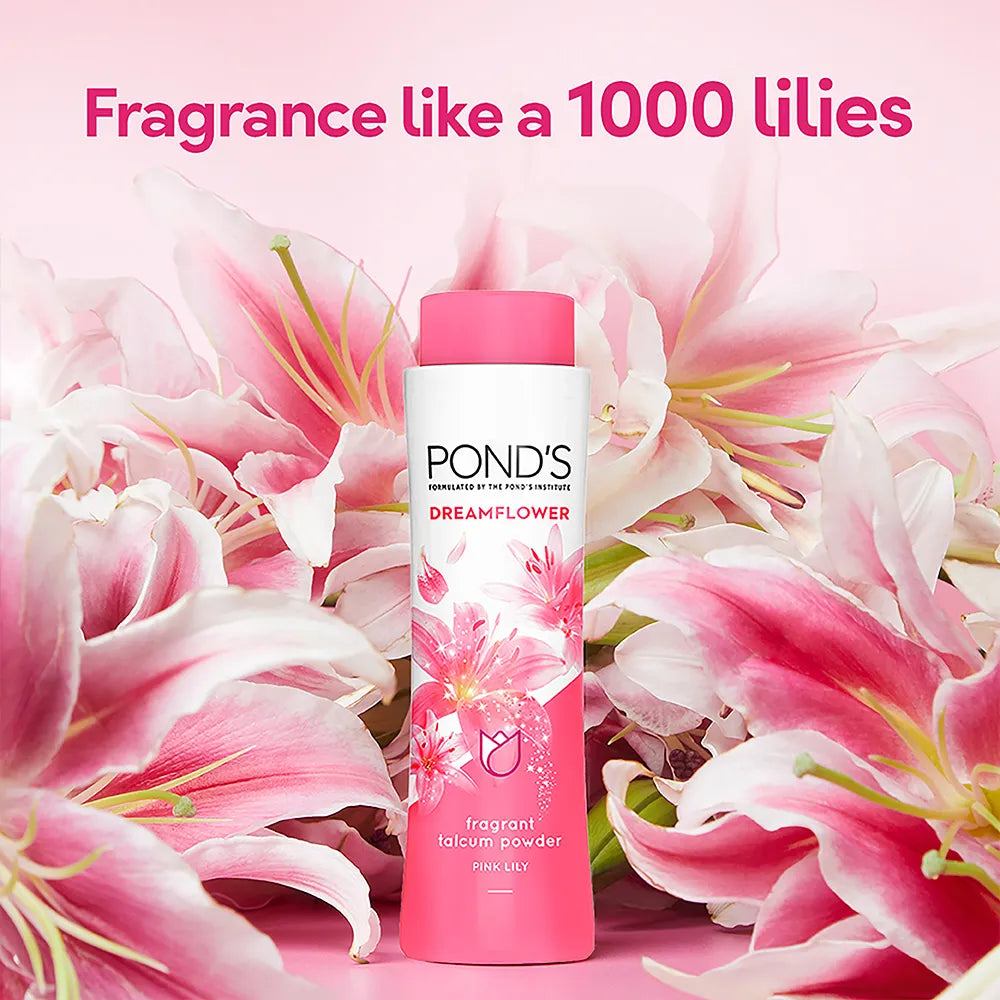 POND'S Dreamflower Fragrant Talcum Powder Pink Lily 100 G Ponds