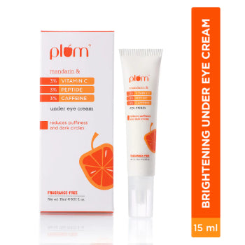 Plum 3% Vitamin C, 3% Peptide & 3% Caffeine Under Eye Cream with Mandarin 15ml PLUM