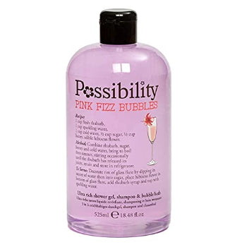 Possibility Pink Fizz Bubbles Body Wash Ultra Rich Shower Gel, Shampoo & Bubble Bath 525ml Possibility