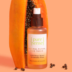 Puresense Natural Papaya face Toner with Rose Water & Kakadu Plum Rejuvenates & Hydrates 100ML Puresense