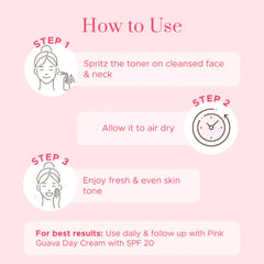 Puresense Pink Gauva Face Toner with Rose water & Pomegranate Hydrates & Soothens 100ML Puresense