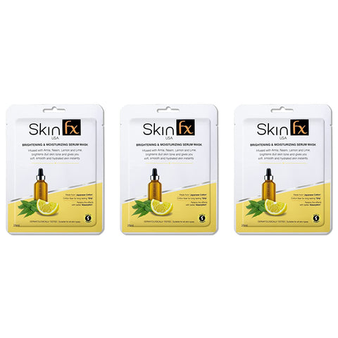 Skin Fx Brightening & Moisturizing Serum Mask Pack of 3 Skin Fx